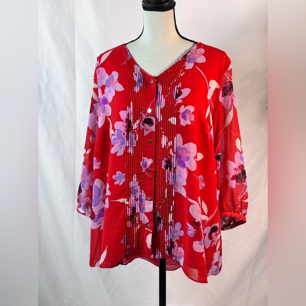 Calvin Klein Red Women's Blouse - Picture 10 of 13